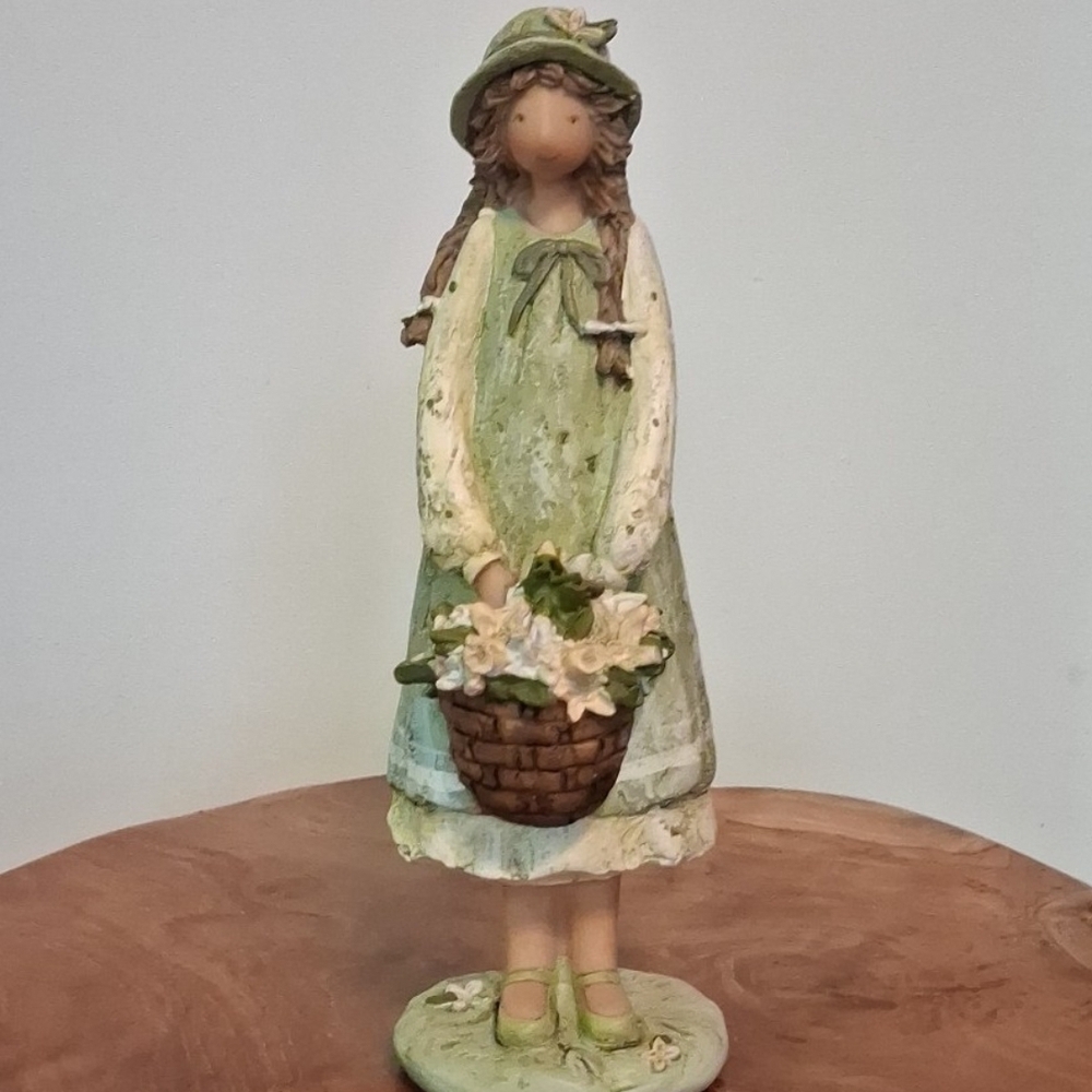 Charming Girl Figurine with Basket